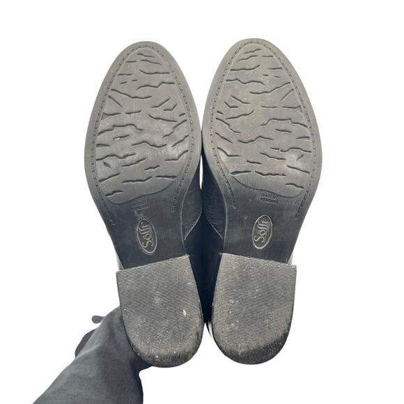 Sofft Velina Black Micro Texture Leather Slip On Cushioned Booties Loafers - Picture 11 of 11